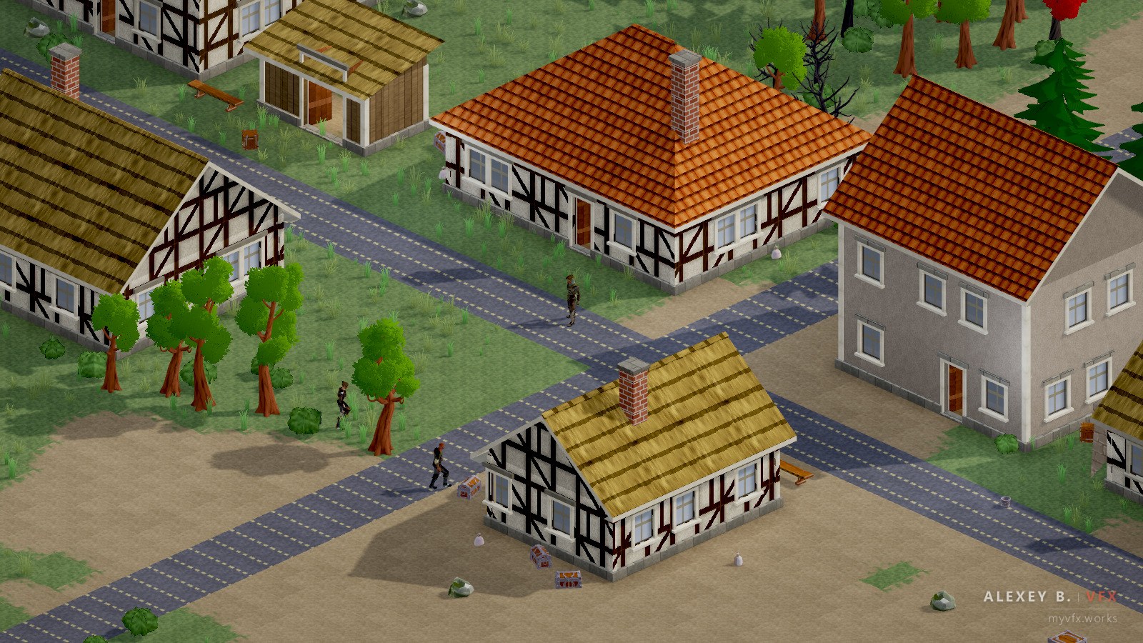 Village street by day